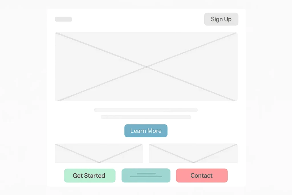 Web design call-to-action layout