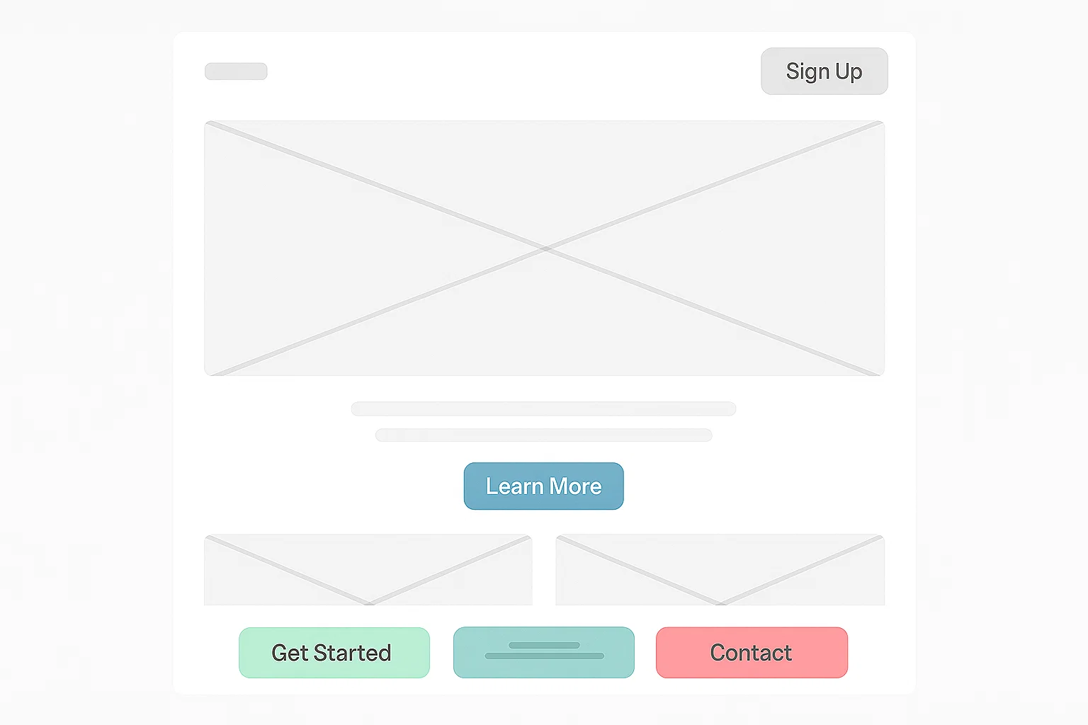 Web design call-to-action layout