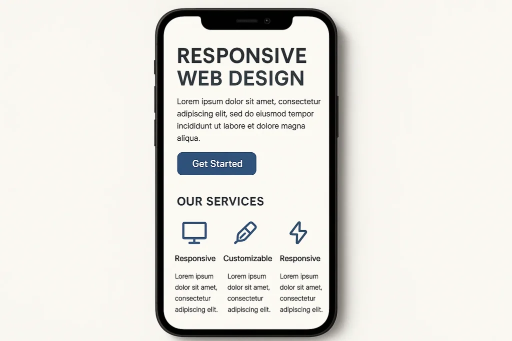Mobile web design service overview.
