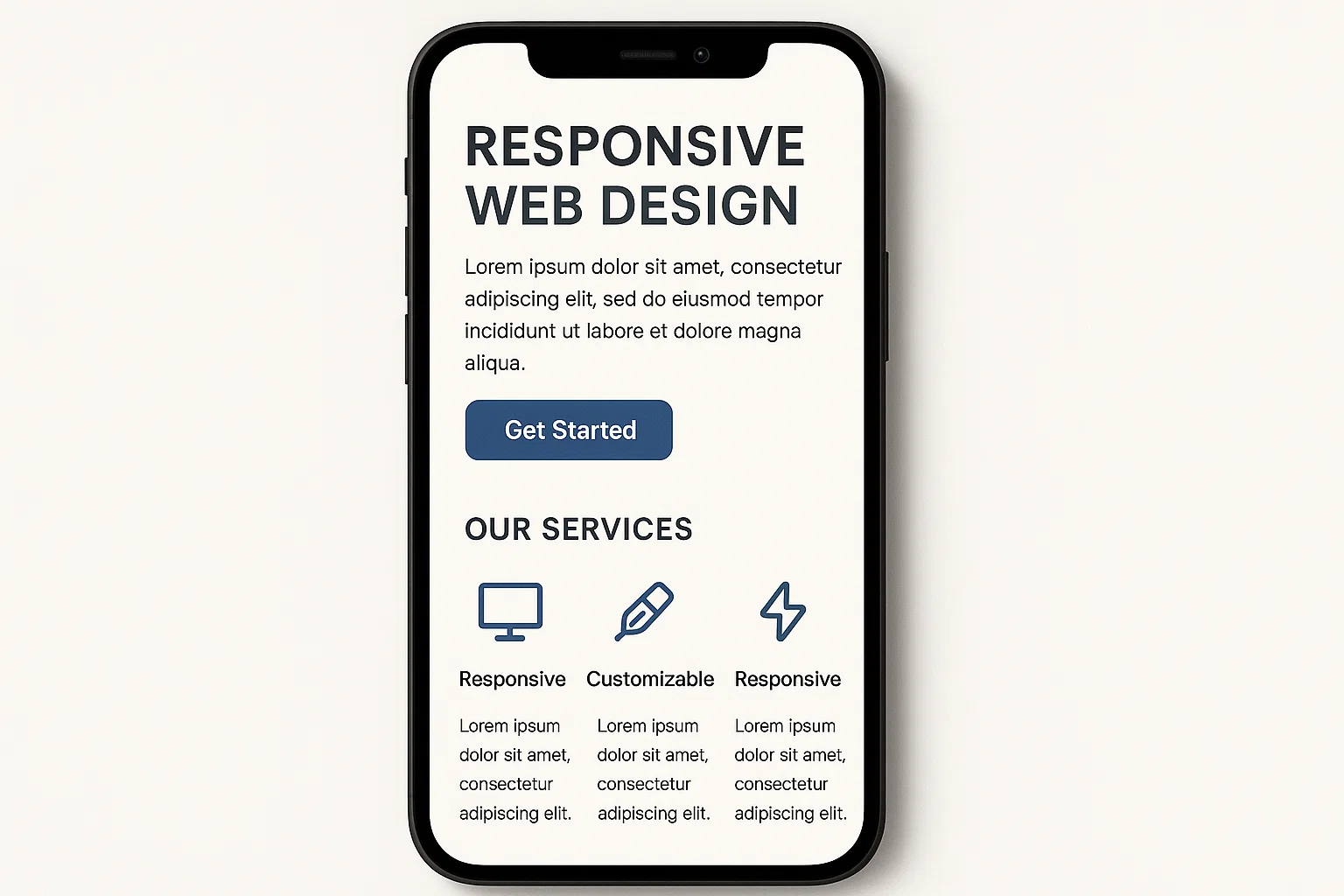 Mobile web design service overview.